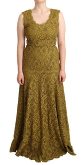 Dolce & Gabbana Brown Floral Lace Maxi Floor Length Dress -   -  Dolce & Gabbana.